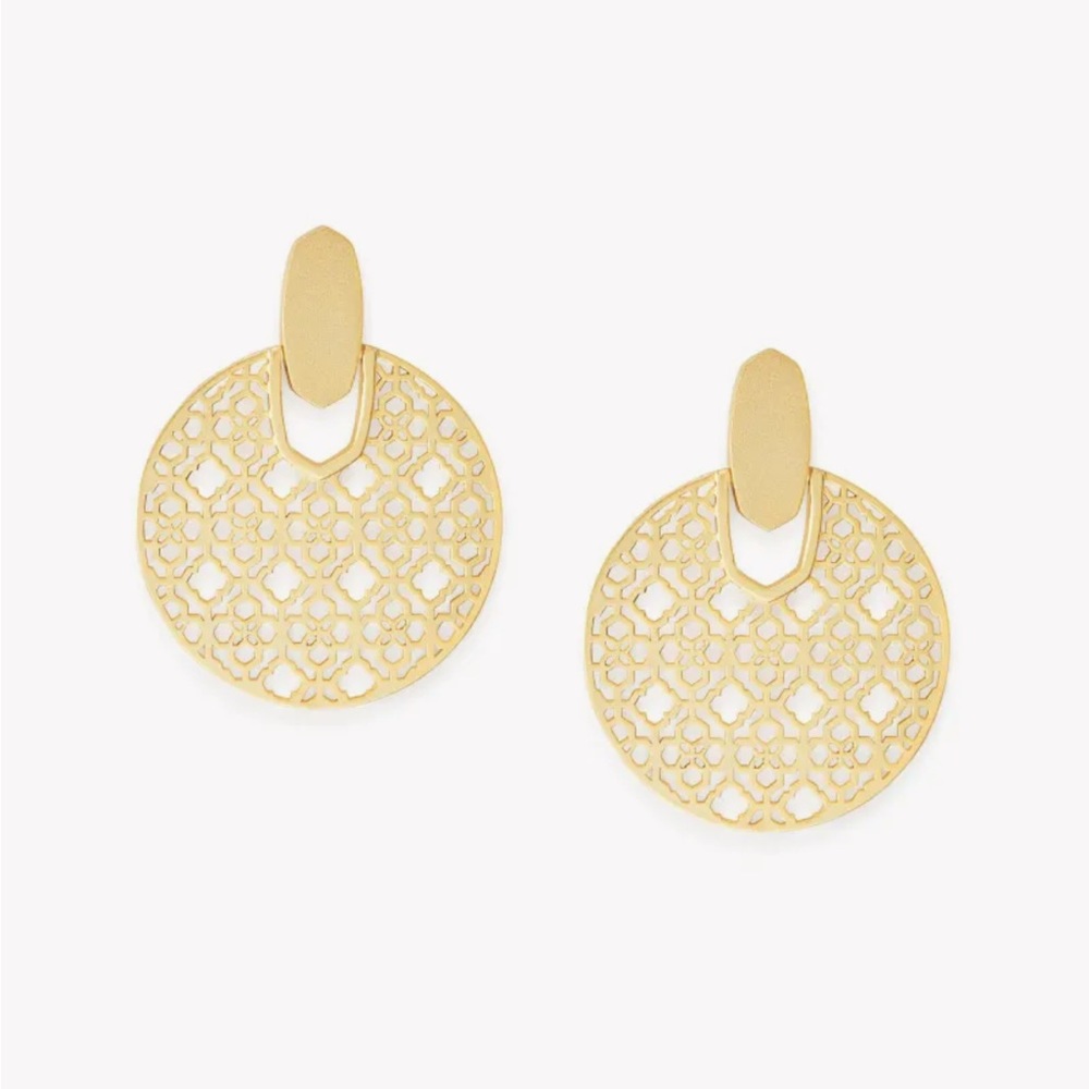 Kendra Scott Didi Gold-Tone Filigree Statement Earrings